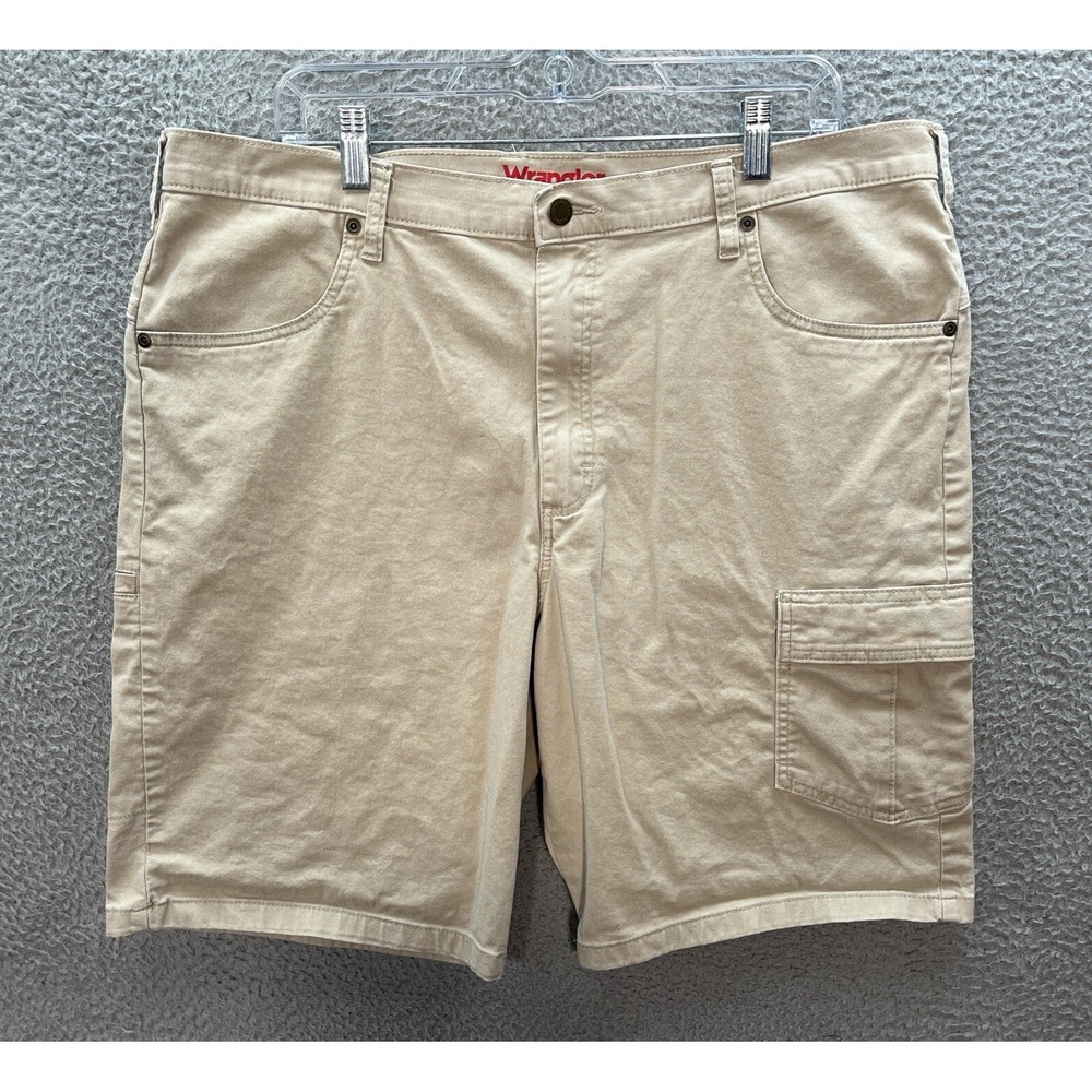 Wrangler Shorts Mens 38 Tan Cargo Pocket Workwear Outdoors Camping Hiking Skater
